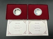 Washington Commemorative Silver Proof Half Dollars (2)