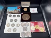Collectors Grouping, Eisenhower Dollars, Kennedyp Half Dollars, World Coins & Medals