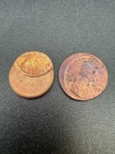2 Lincoln Head Cents off center dies
