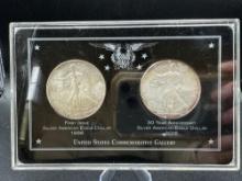 1986 & 2016 American Silver Eagles .999 Silver 2 Coin Set