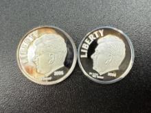 .999 Silver Roosevelt Dime Replicas (2)