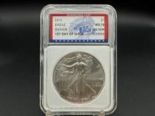 Graded 2013 American Eagle First Day Issue MS70