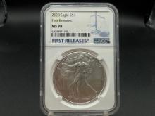 Graded 2020 American Eagle First Releases MS70