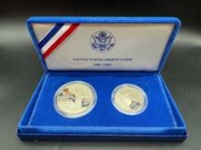1986 United States Liberty Silver Dollar & Half Dollar