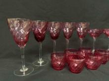 Cranberry Glass Stemware & Tumblers