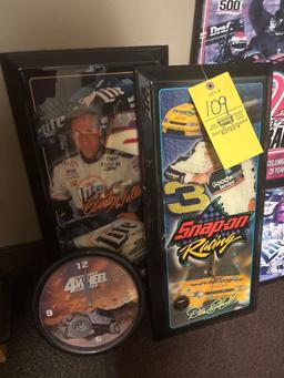 Nascar collectibles, Snap on Racing, posters and clock