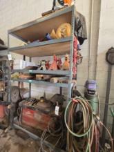Adjustable steel shelf. 9' tall 70" wide