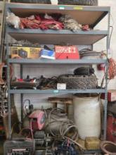 Adjustable steel shelf. 9' tall 70" wide