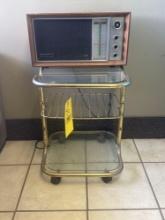 vintage Panasonic radio and glass top stand