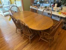 Oak Dining Table 6 Chairs