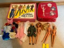 Vintage Barbies with Accessories and Cases