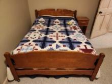 Maple Four Piece Bedroom Suite and Quilt
