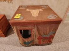 Folding Table with Handmade Western Theme Cover