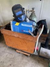 Yes Welder MiG 205DS with Cart, Tank, Welding Gloves