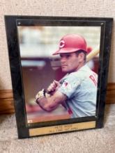 Pete Rose Autographed Plaque