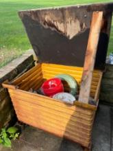 Metal Storage Bin with Irrigation Hose
