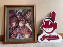 Cleveland Indians Wood Sign, Baseball Framed Picture