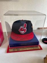 1997 Cleveland Indians Autographed Hat by Vizquel, Thome, Ramirez, Justice