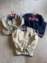 (3) Vintage Cleveland Indians Pullover Jackets