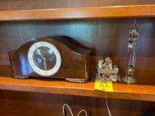 Vintage Mantle Clock, Boyd's Bear Figurine