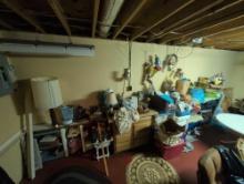 Lamps, Christmas decorations, artificial flowers, La Batt Blue tub, scrubber and more