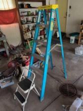 Werner 6ft fiberglass ladder and Costco stool