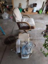 Fans, Iron and chair