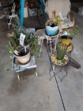 Assorted live plants and stands