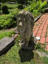 Sitting Lion cement lawn ornament
