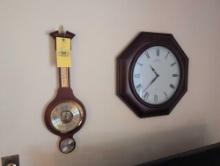 Modern wall clock and barometer