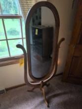 Oak framed dressing mirror
