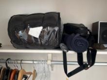 sleeping bag, frames , speakers, camera bags