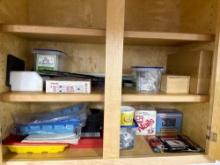 contents of cabinet, nails, large bits, misc