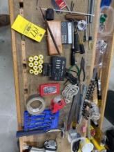 misc table top contents of work bench