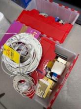 misc lot of electronic supplies, lights, misc
