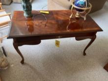 Finished table with pull out drawer