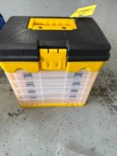 tool box with misc electric supplies
