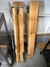 Wood folding sawhorses