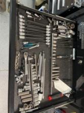 1/4 inch and 3/8s sockets, extensions, and ratchets, hex key sockets