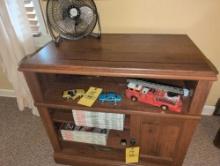 Toys, Hemmings Classic car magazines, Sterling and Noble wall clock, mirror