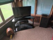Thomas radio, Onkyo receiver, Sony 32 flat screen TV and stand