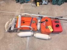 Life Jackets, fuel cans boat ladder, bumpers