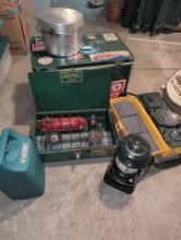 Coleman camp stove, cooler, Jeep all weather radio