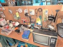 Contents of bench, GE fan, hardware