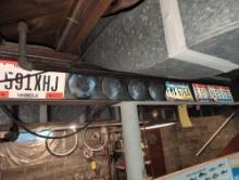 VW center caps, assorted license plates