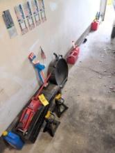 Jack stands, Jacks, oil catch and fuel cans