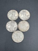 (5) Walking Liberty Halves