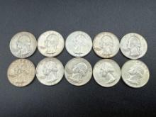 Silver Washington Quarters bid x 10