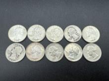 Silver Washington Quarters Assorted Dates bid x 10