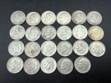 Silver Roosevelt Dimes Assorted Dates bid x 23